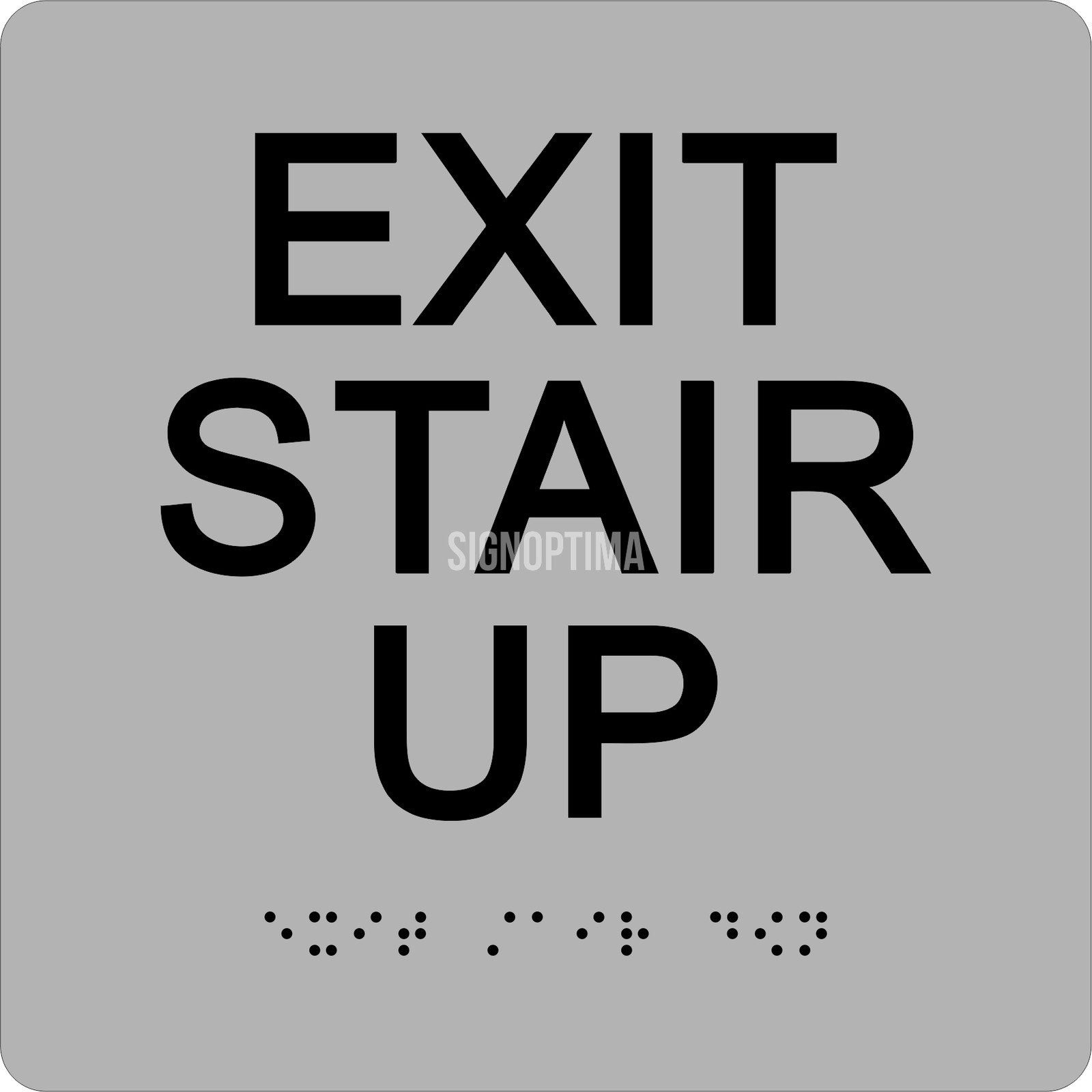 SignOptima™️ ADA Compliant EXIT STAIR UP Sign,Acrylic Braille 6&Prime;x6&Prime;