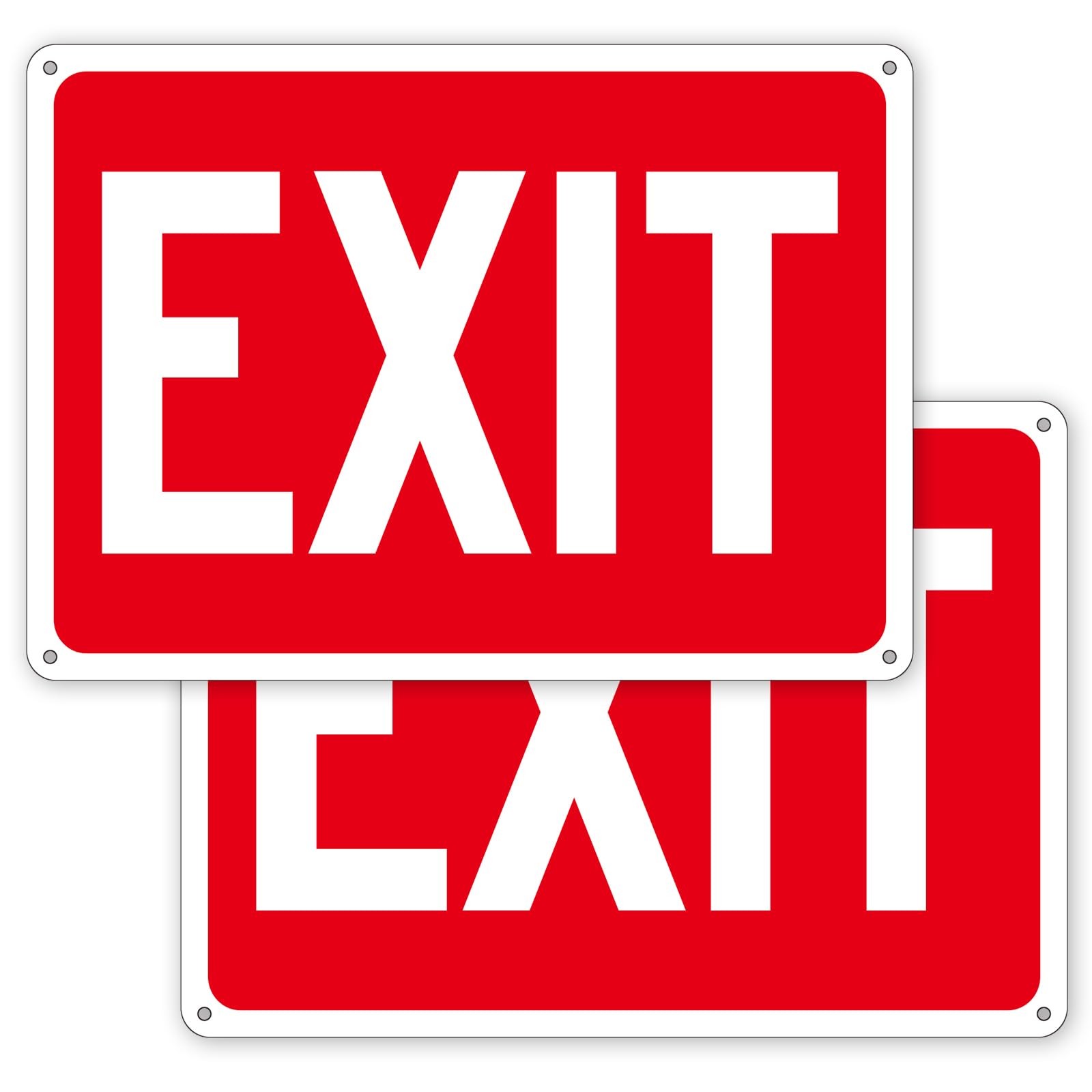 (2 Pack) Exit Signs, Aluminum Exit Sign with Red Background, Exit Signs for D…