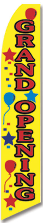 Grand Opening Balloons Flutter Swooper Advertising Sign 2.5’ Wide Banner Flag On