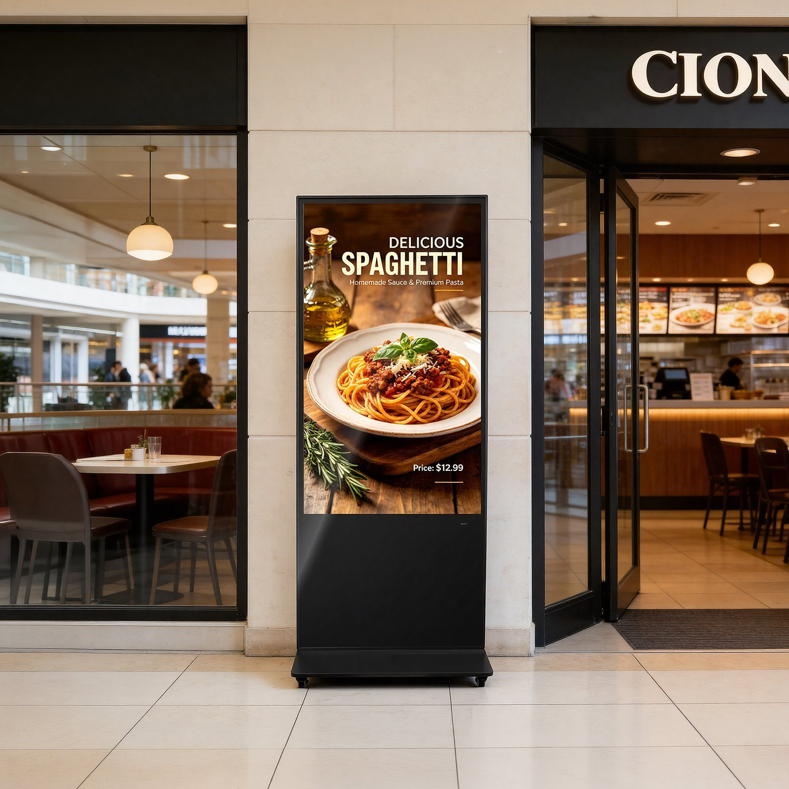 55&Prime; 4K Digital Signage Touchscreen Kiosk Floor Stand Android Advertising LCD