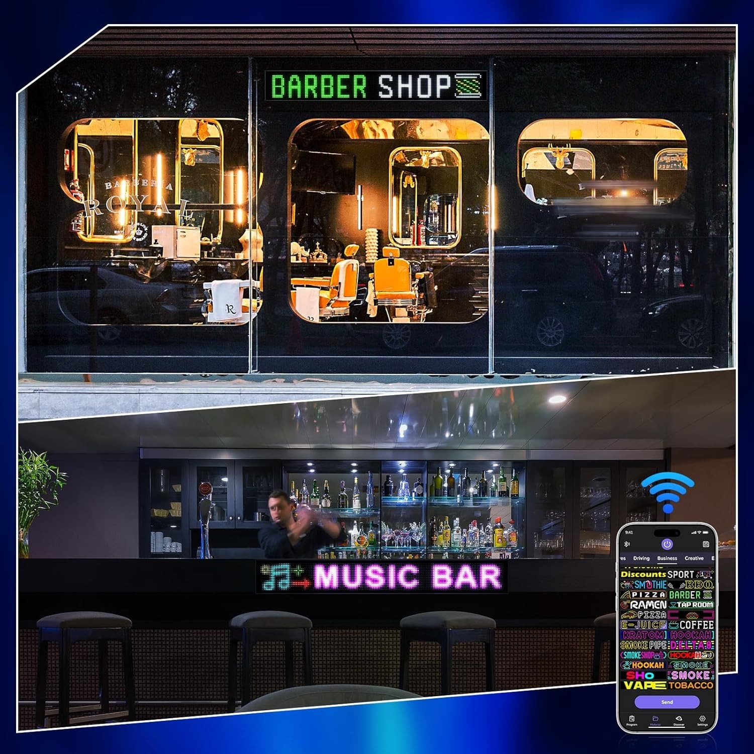Portable 58&Prime;x8&Prime; Bluetooth LED Sign – Perfect for Promotions and Festivals