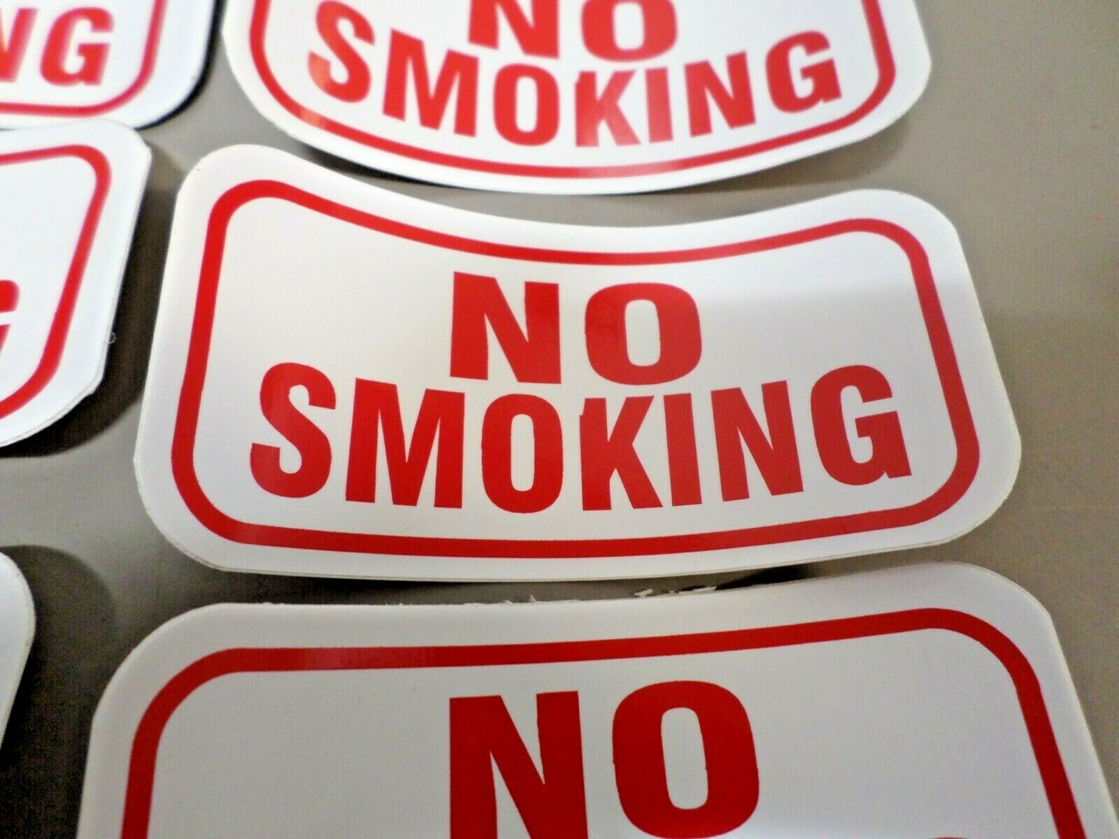 10 – NO SMOKING Printed Stickers Peel and Stick Vinyl 4&Prime; x 2&Prime;