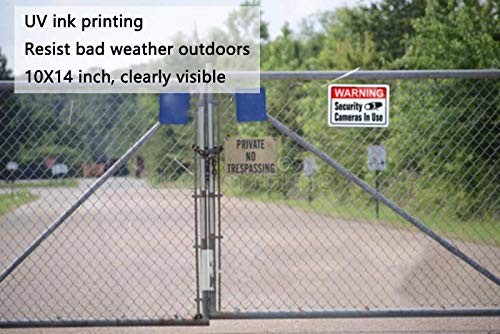 4 Pack Video Surveillance Warning Signs Aluminum Security Camera Signs