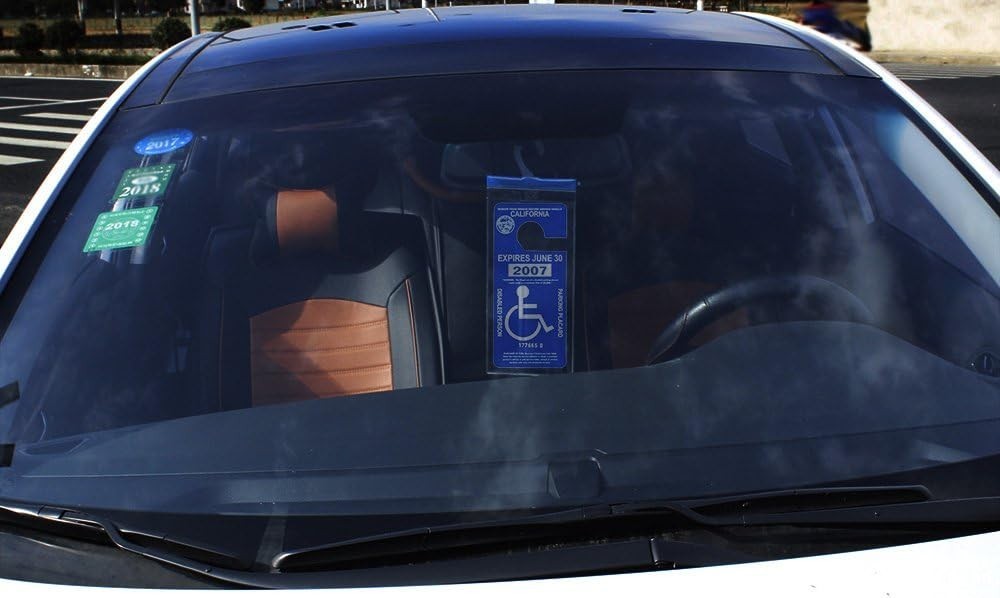 Handicapped Parking Placard Holder – Disabled Placard Protective Mirror Tag H…