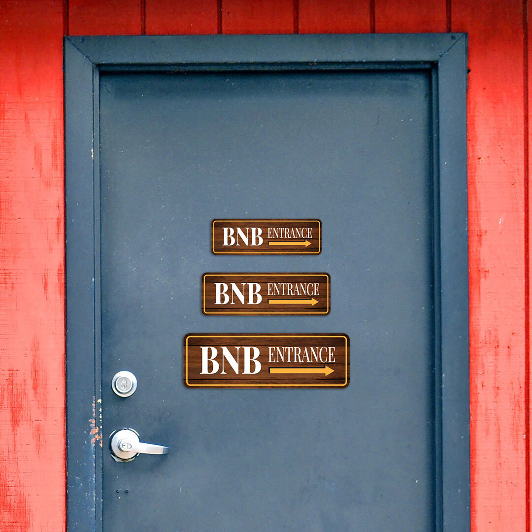 Standard Plus BNB Entrance (Right Arrow) Door or Wall Sign | BnB Hosting Signage