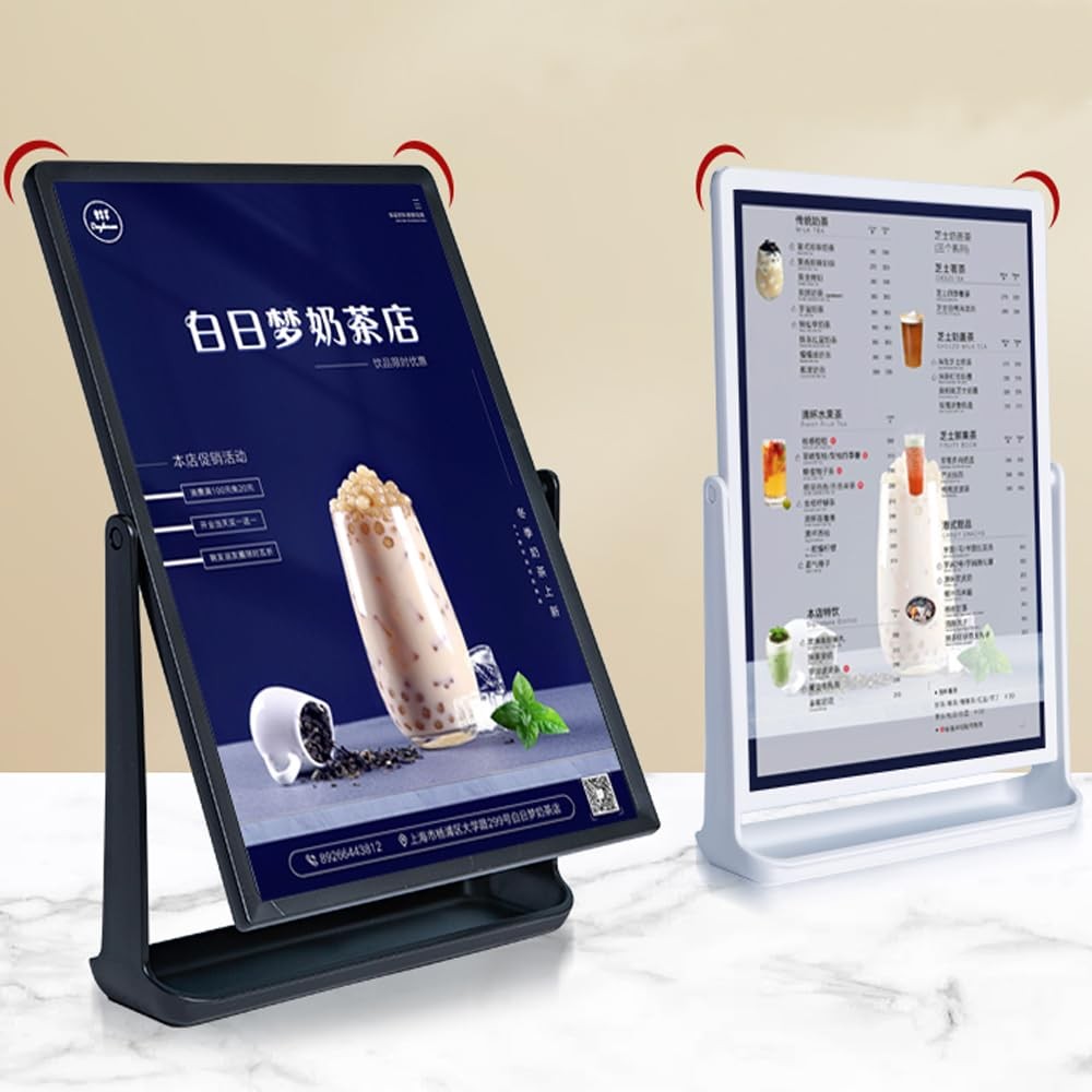 ECKEK ABS Plastic Sign Holder, Menu Displays T Shape Stand, Black