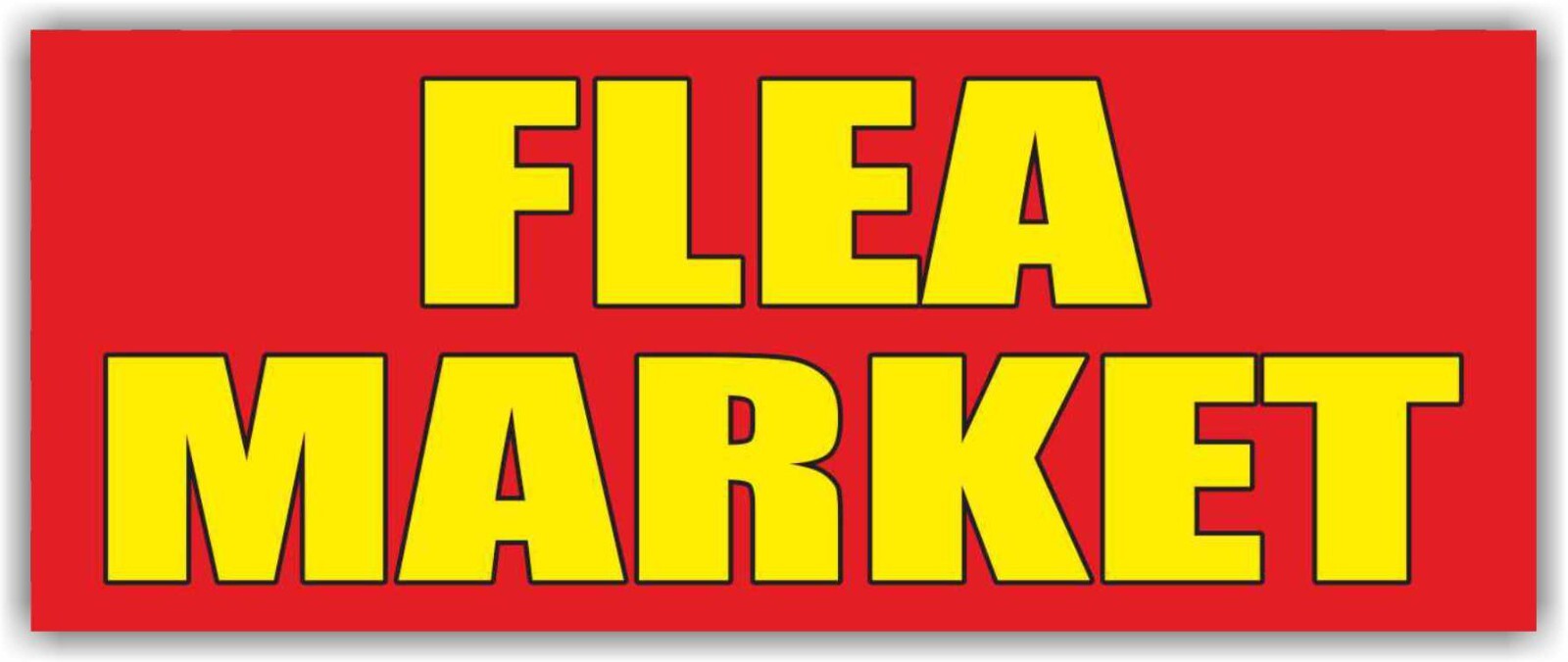 FLEA MARKET Advertising Banner Vinyl Mesh Sign Antiques Collectibles Garage Sale