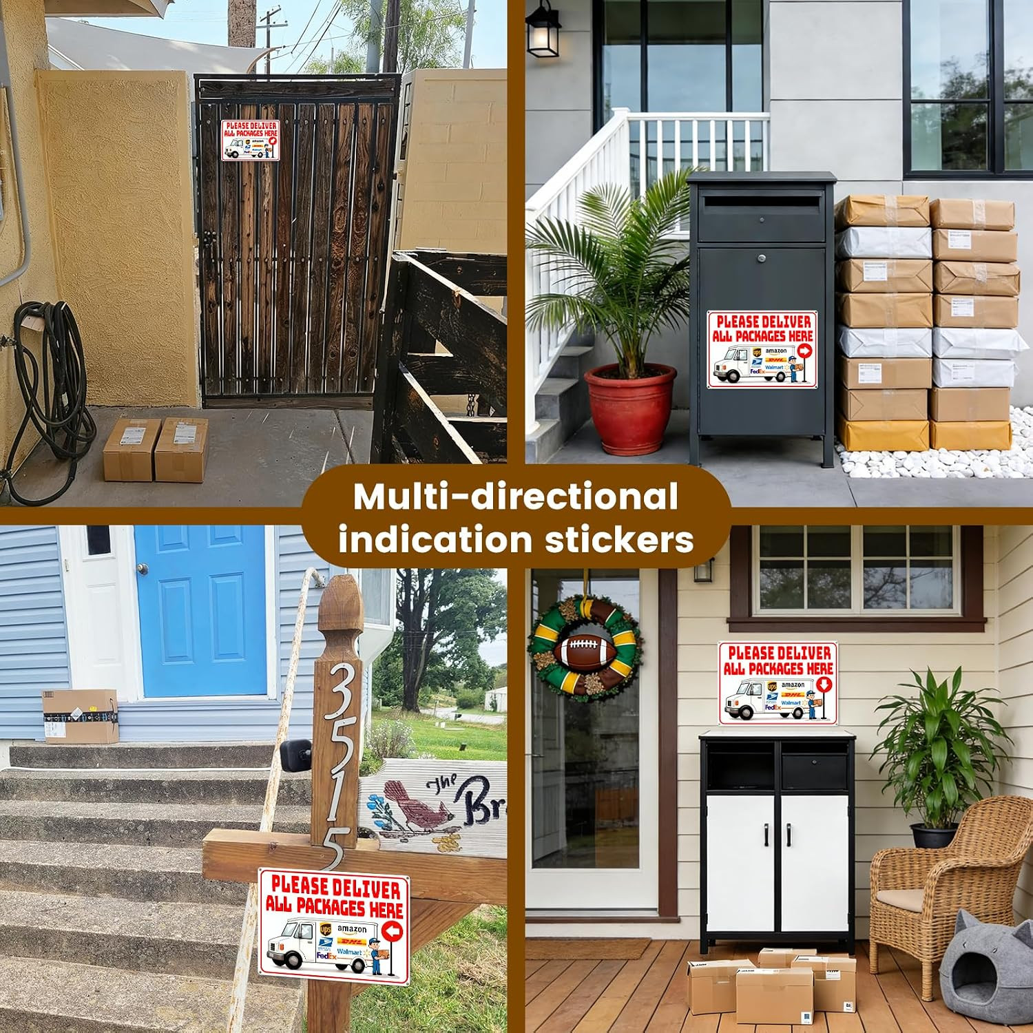 14 x 10 Inch Delivery Sign for Packages, Rust-Free Aluminum Metal Sign with Dire