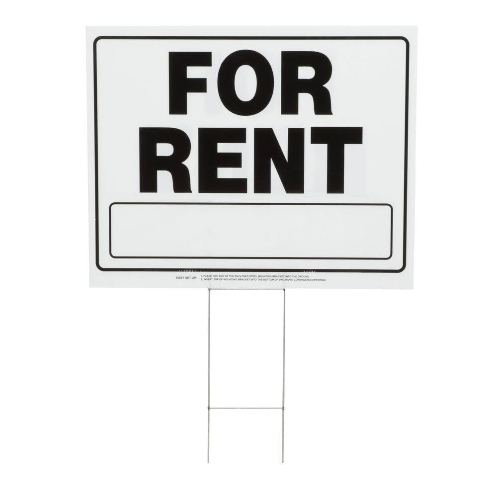 20 In. X 24 In. Corrugated Plastic for Rent Sign