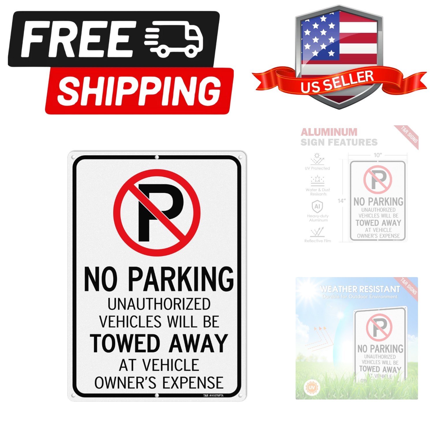 No Parking Sign – Unauthorized Vehicles Towed Away At Vehicle Owner&rsquo;s Expense…