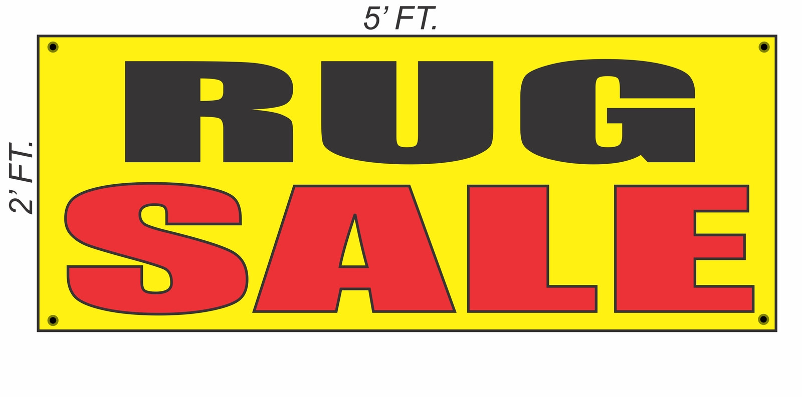 RUG SALE Banner Sign Yellow with Red & Black