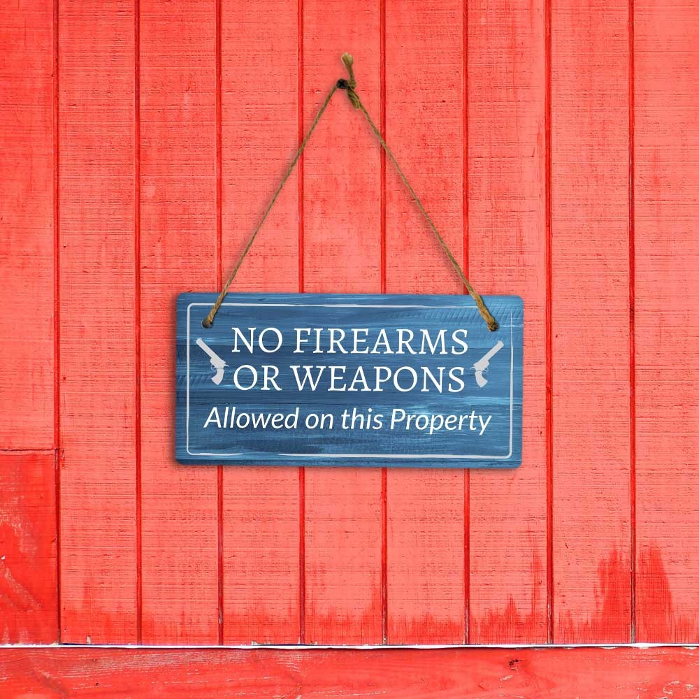 Security & Surveillance | Rustic Dark Blue Wood 5 x 10&Prime; Hanging Signs