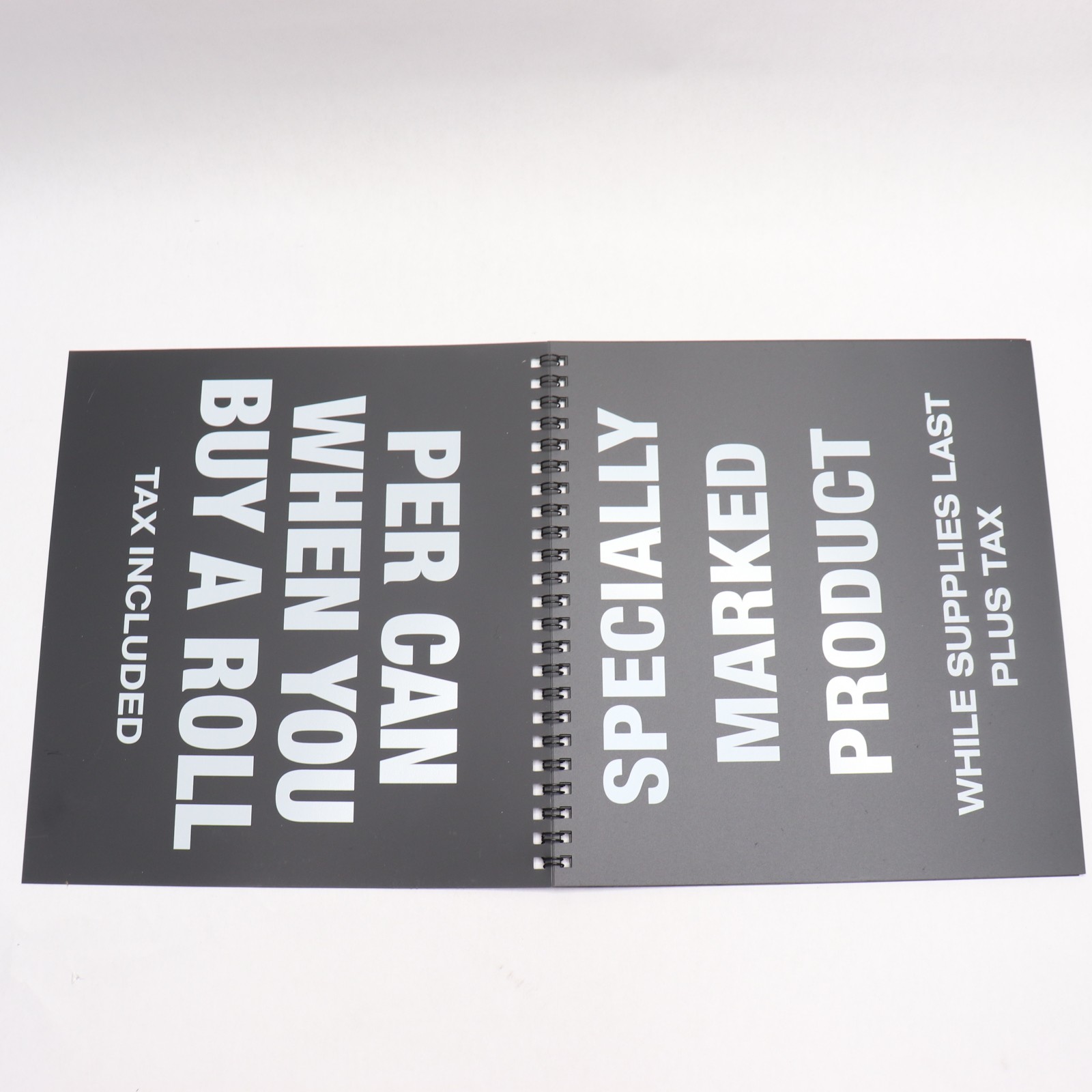 Spiral Bound Flip Chart Signage Black White – Flip Chart Only / As Shown