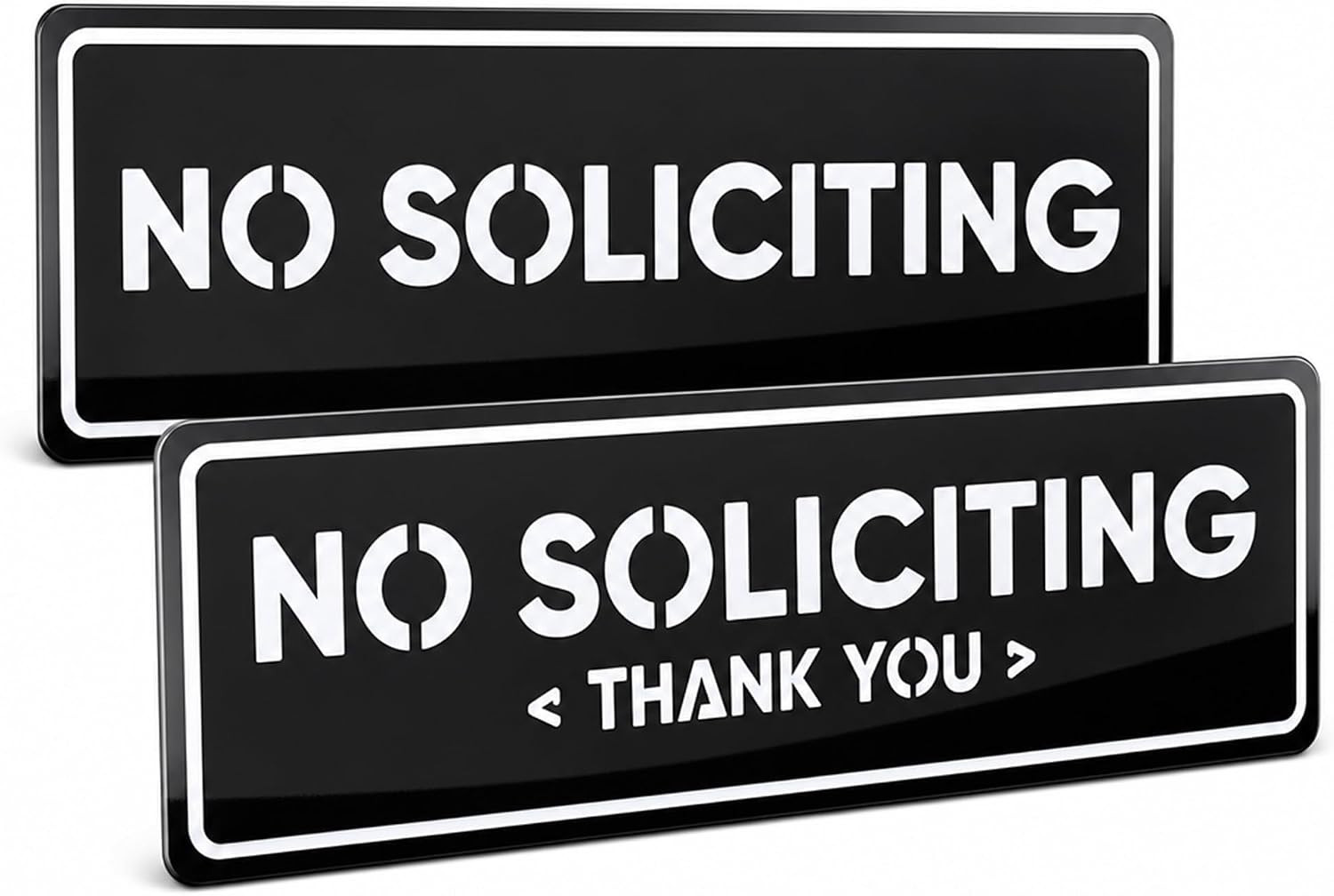 2-Pack No Soliciting Sign, Premium 304 Stainless Steel, 8.25X2.4&Prime;,Large | High-C
