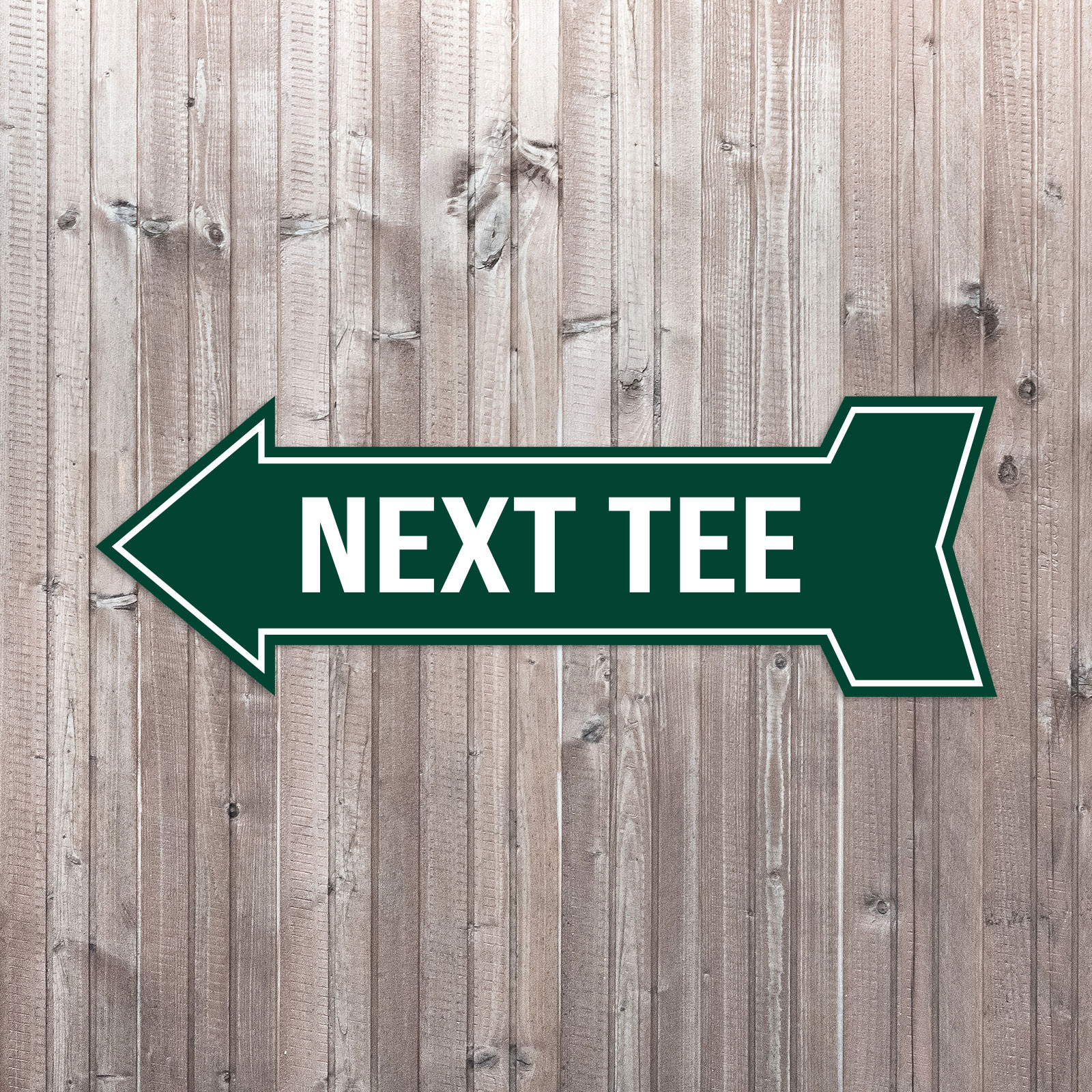 Arrow Shape Next Tee 12×4&Prime; Wall or Door Sign | Golf Signage