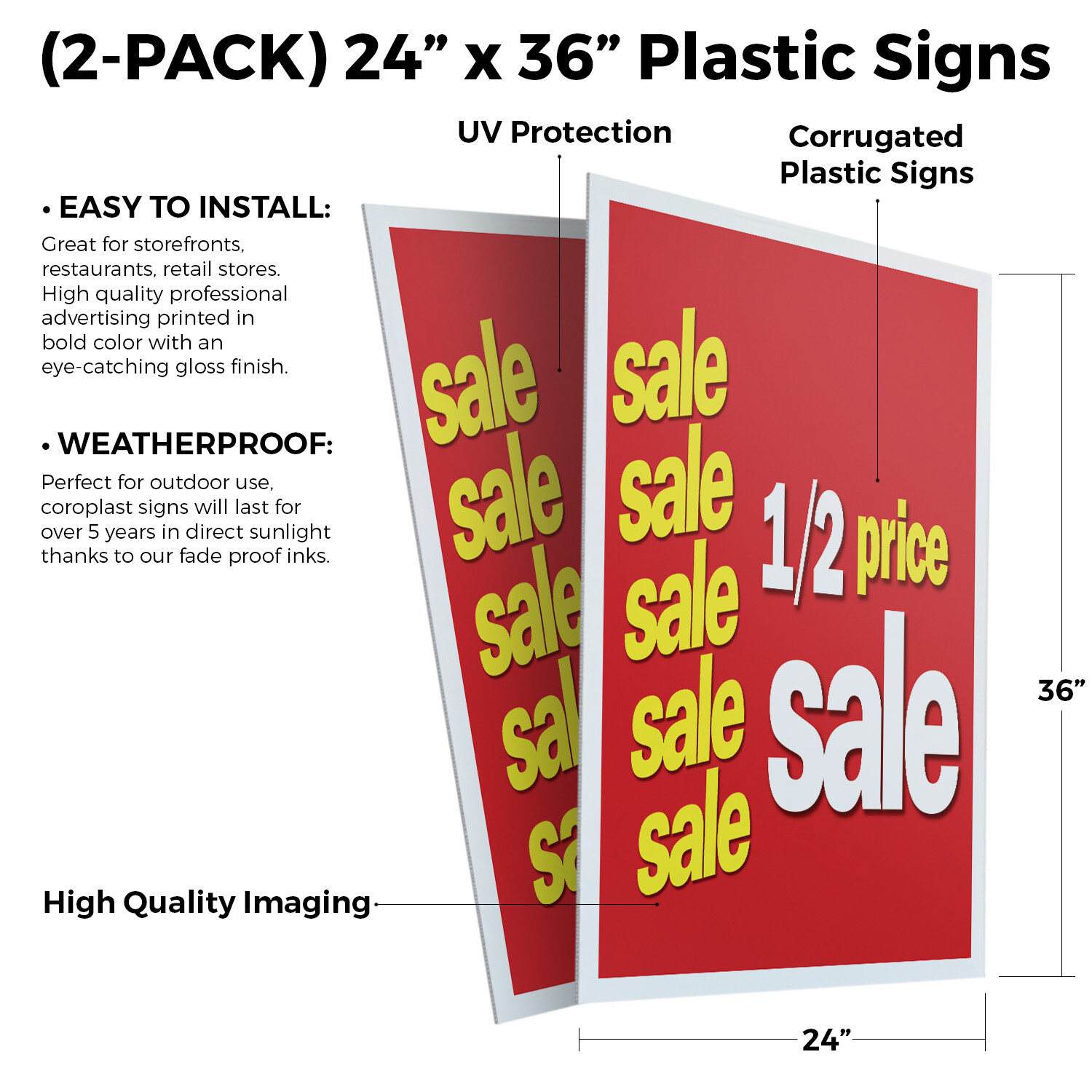 A-frame Sidewalk 1-2 Price 24&Prime; x 36&Prime; Double Sided A-Frame Sidewalk Sign