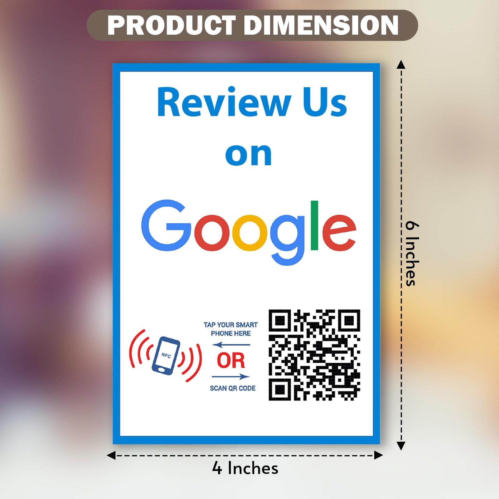 Review Us On Google Sticker – Touchless QR Code and NFC Tag – Two-Sided Googl…