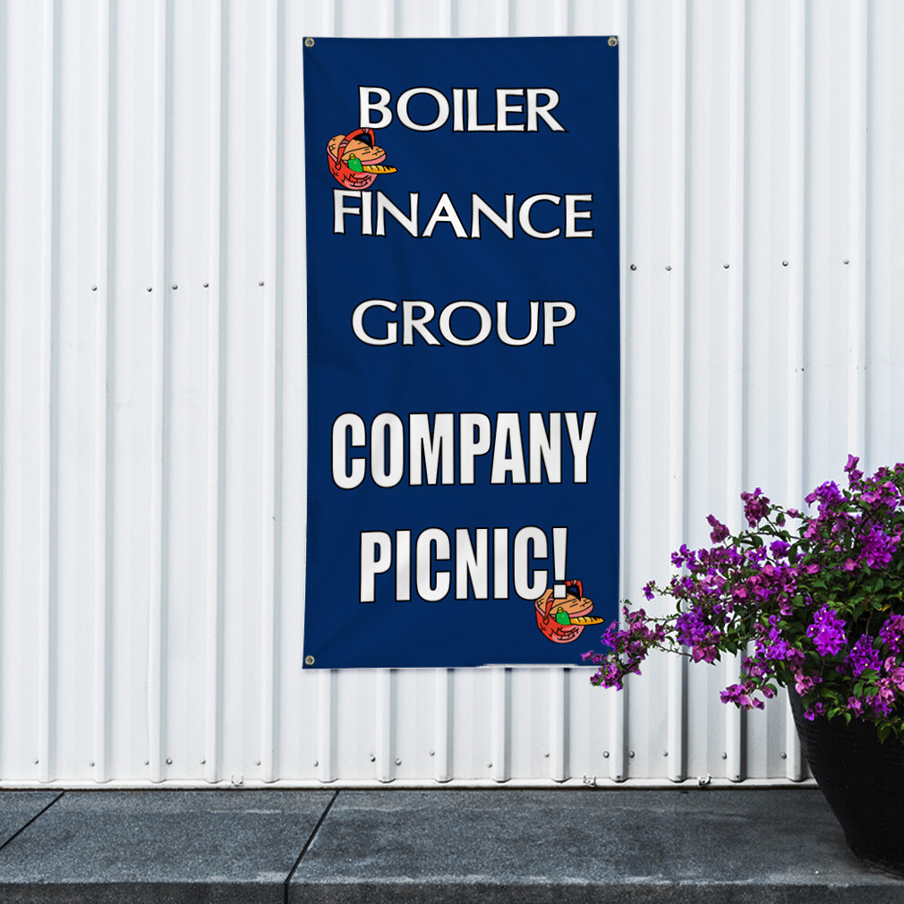 Vertical Vinyl Banner Multiple Sizes Custom Name Company Picnic Lifestyle