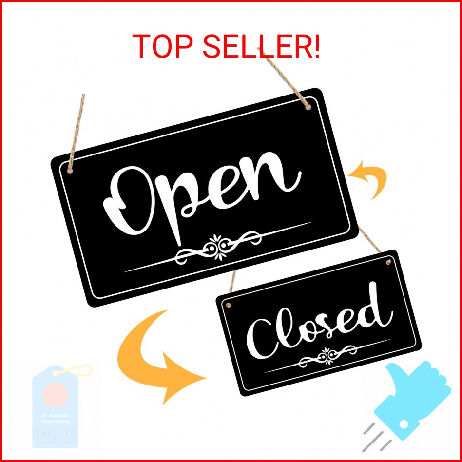 Open Signs for Business Double Sided Open Closed Sign Business Hours Sign Hangin