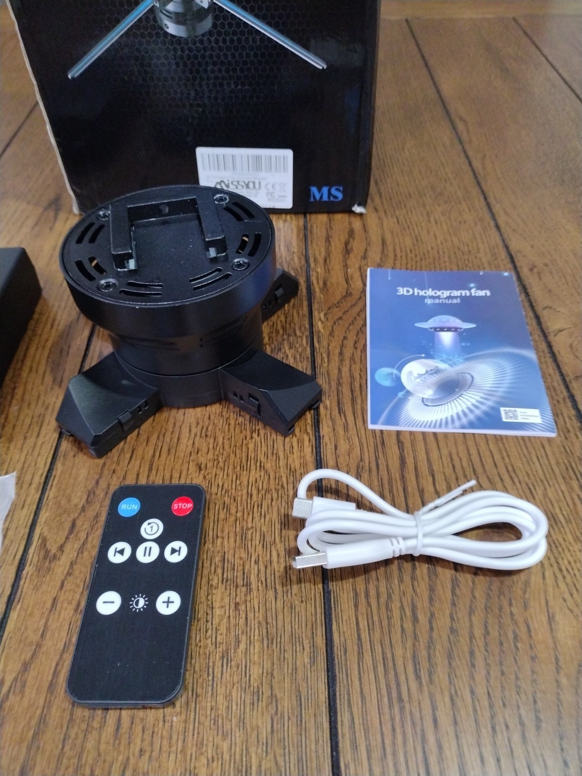 3D Hologram Fan 23.6&Prime; Missyou Projector Main Unit w/ Remote (No Blades) Read⬇️