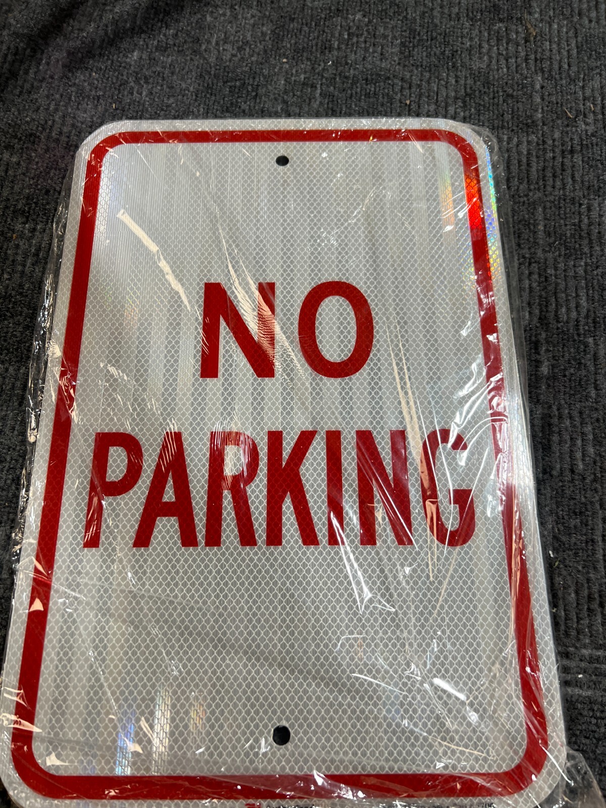 (QTY 3) No Parking Sign 12&Prime; x 18&Prime; Reflective Aluminum Red on White