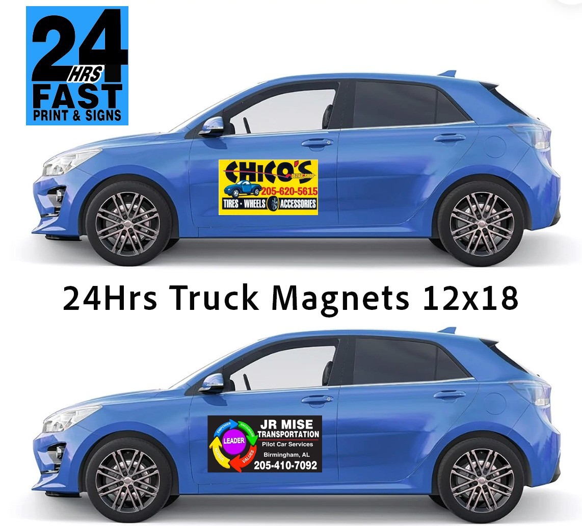 2 PER SETS – 12×18 IN CUSTOM CAR MAGNET MAGNETIC AUTO TRUCK SIGN MADE IN THE USA