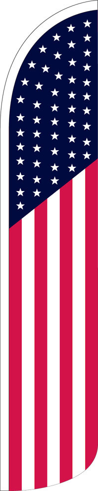 USA American 15&prime; Tall Windless Swooper Feather Banner Flag & Pole Kit
