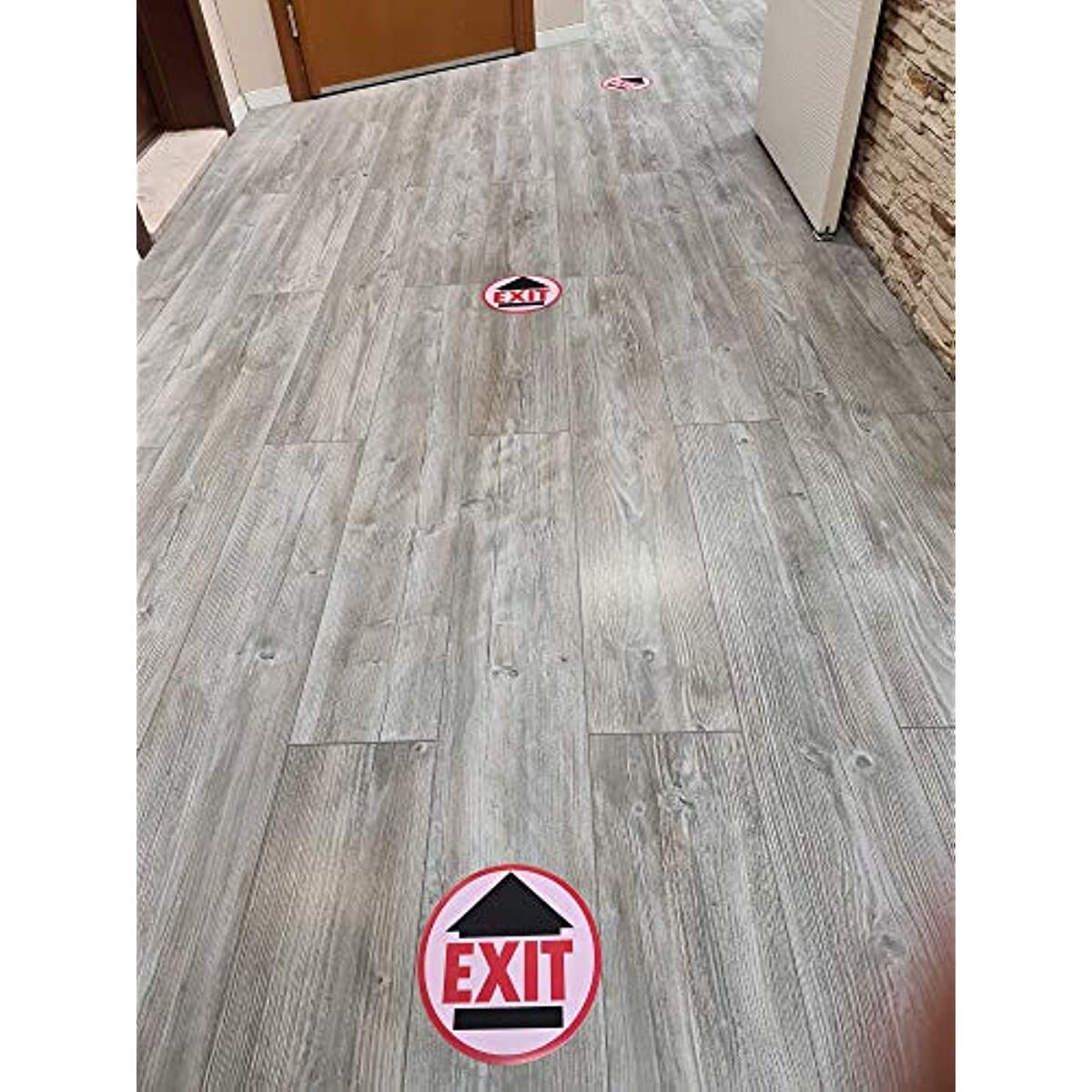 Exit Sign 10Pack 7.5&Prime; Round Social distancing Sign Social distancing Floor Decal