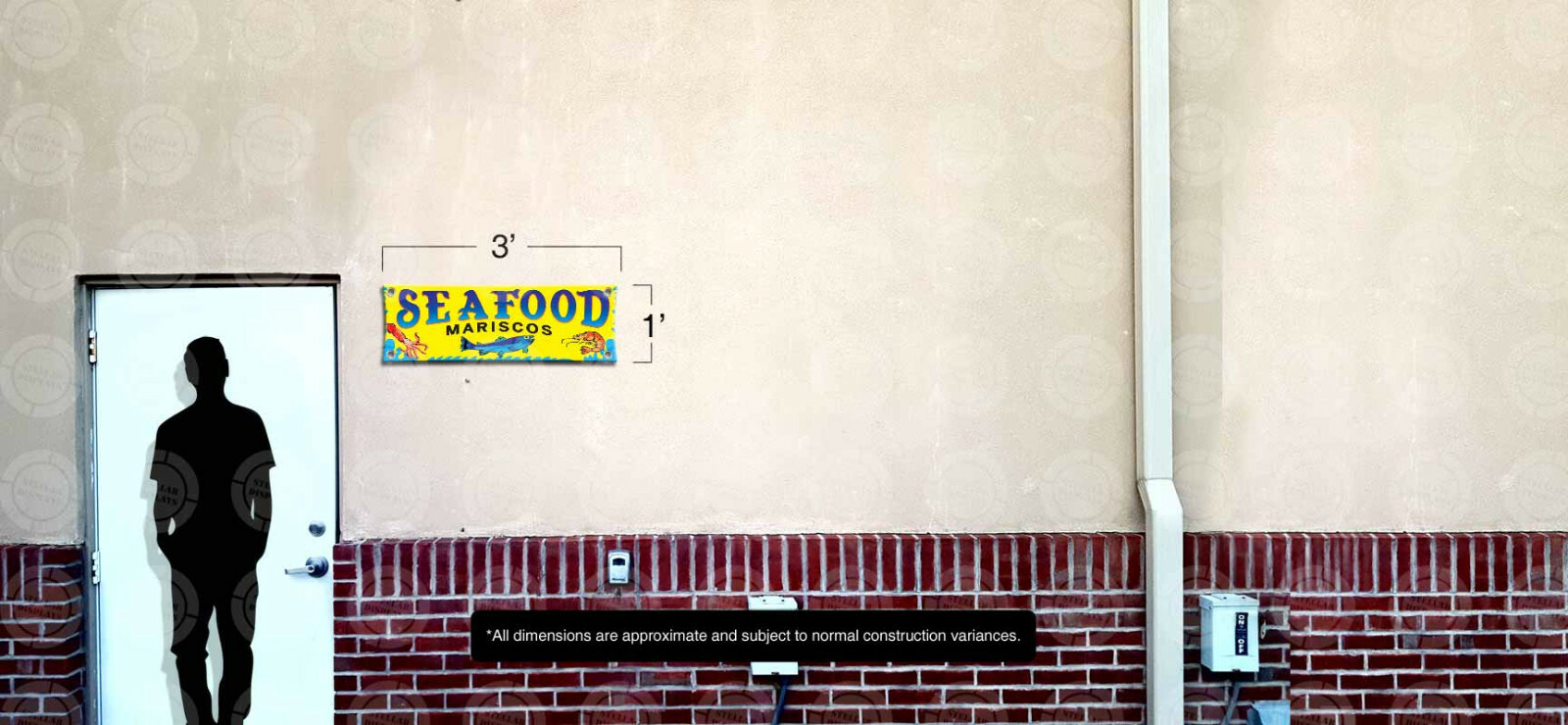 SEAFOOD Mariscos Banner Food Restaurant Open Sign Shrimp Camaron Cuisine Fish