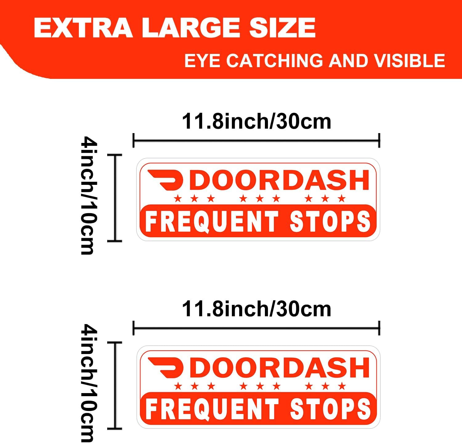 2 Pack Doordash Magnetic Sign for Car Doordash Car Magnets Sign Reflective Foo