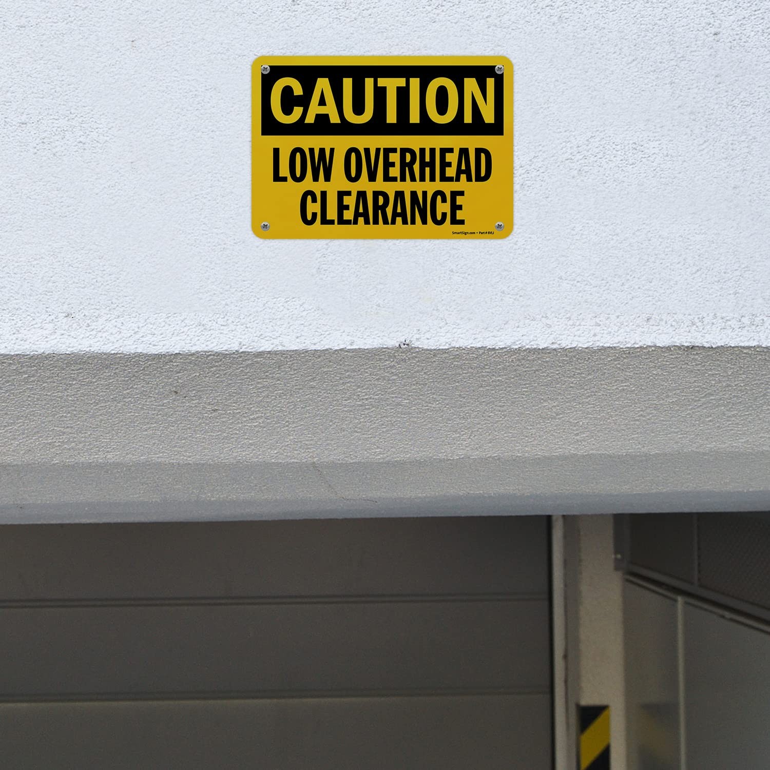 Caution Low Overhead Clearance Sign 7×10 Inch Aluminum Black On Yellow