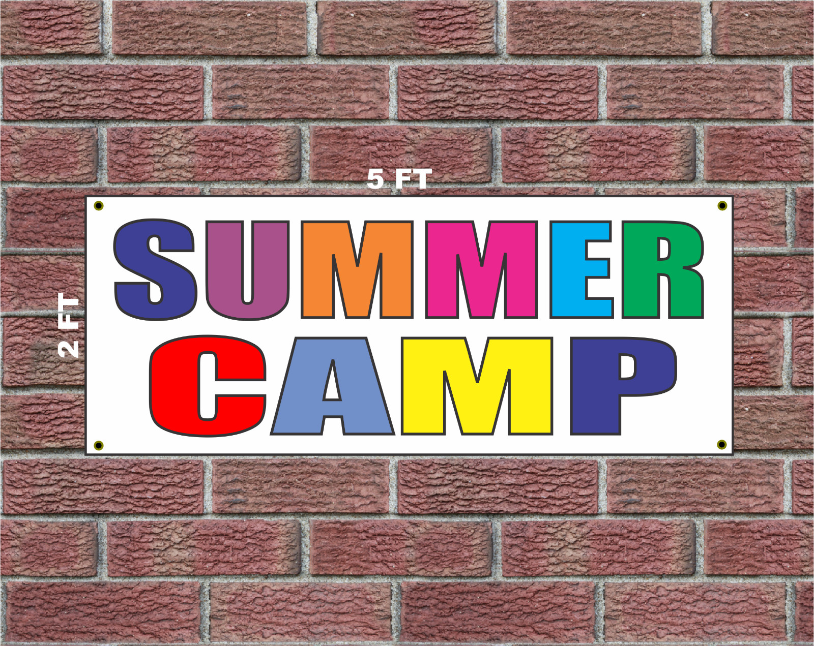 SUMMER CAMP Multi-colored Banner Sign 2×5