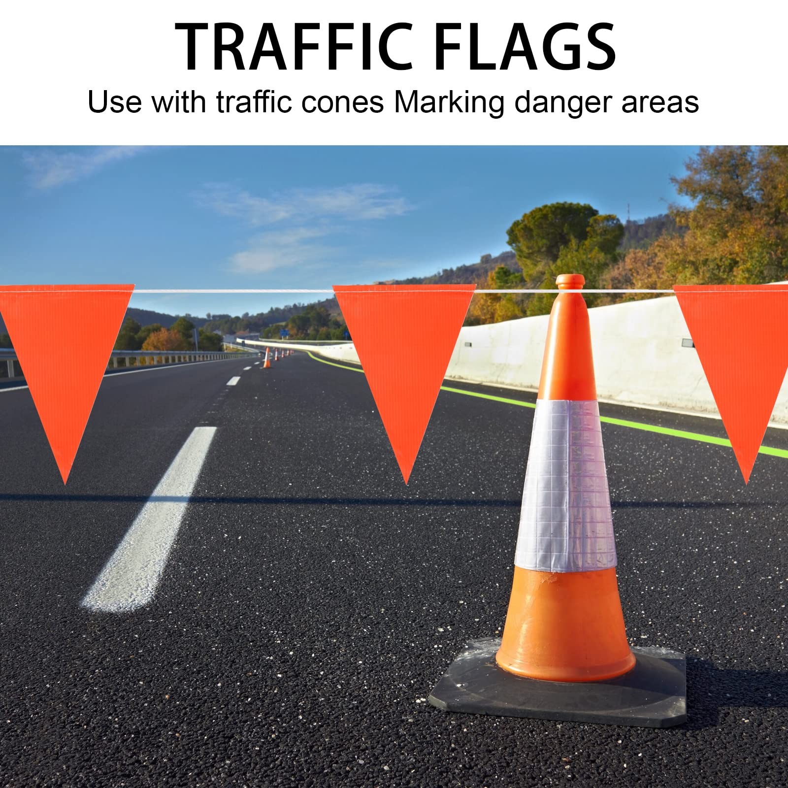 Pennant Safety Flags, Flagging Banner Warning Flags, Marking Flags on String for