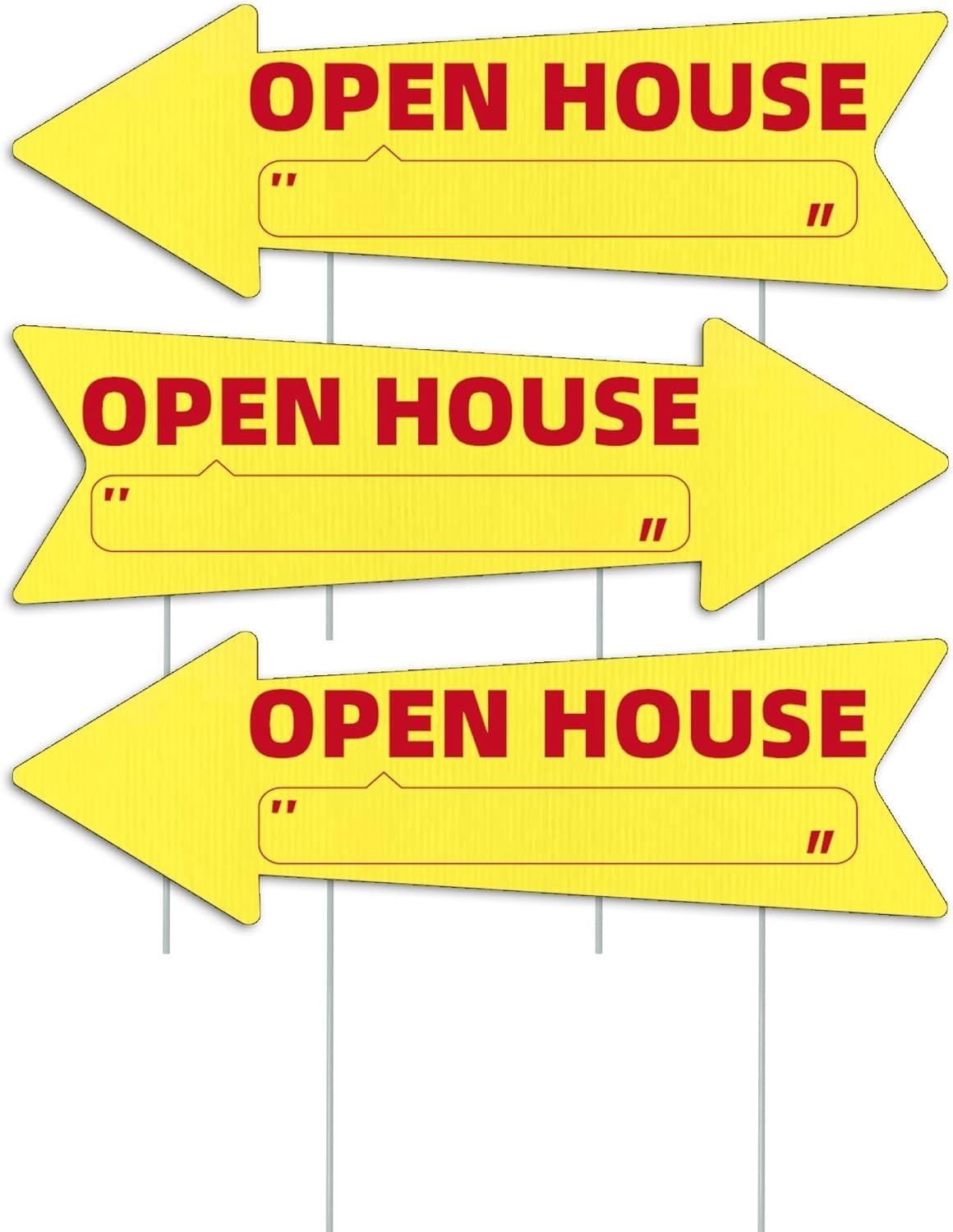 with Stakes-16 x 5 in Double Sided, Open House Real Estate Signs, Property Sa…
