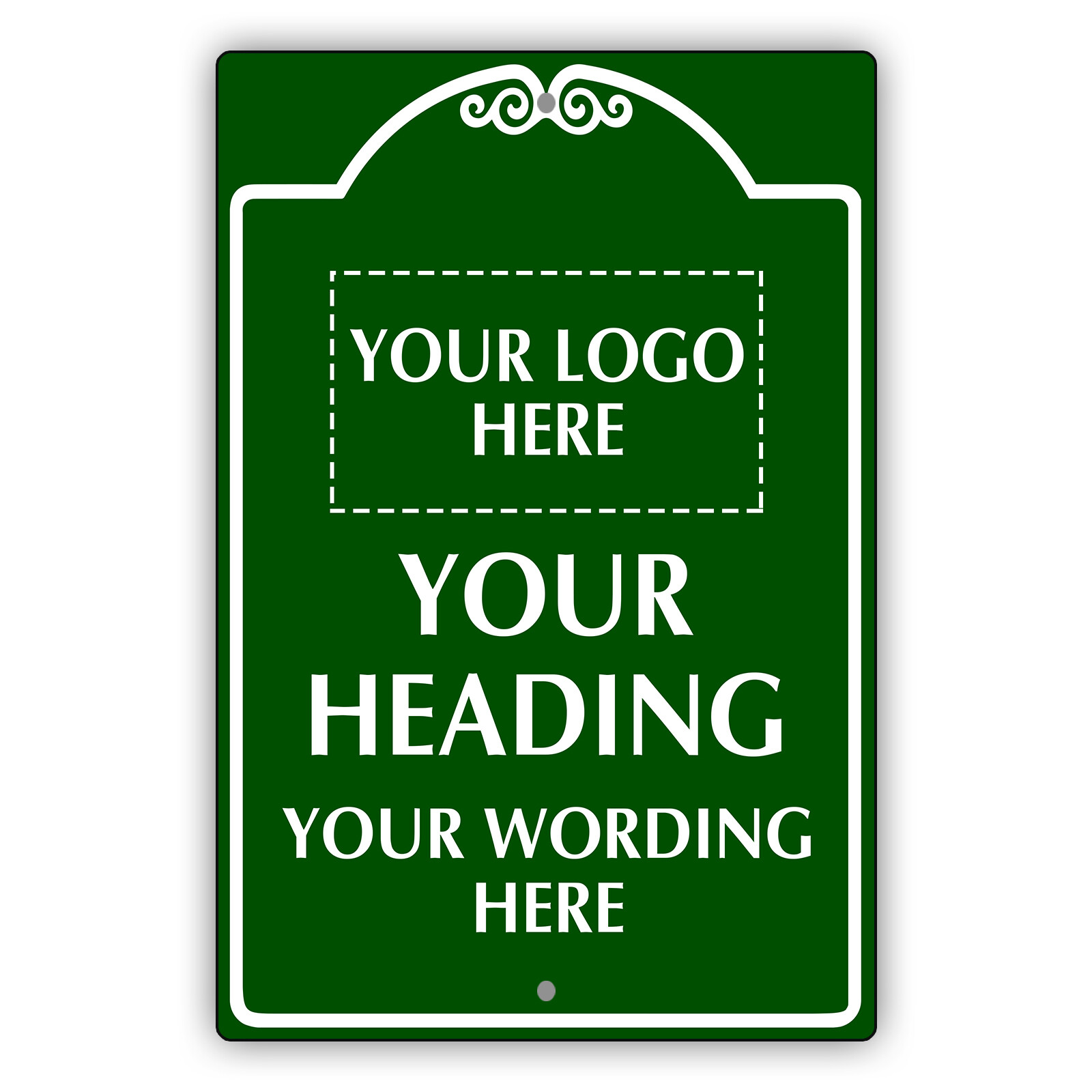 Custom Sign Your Logo Your Heading Your Wording Sign Notice Aluminum Metal Sign