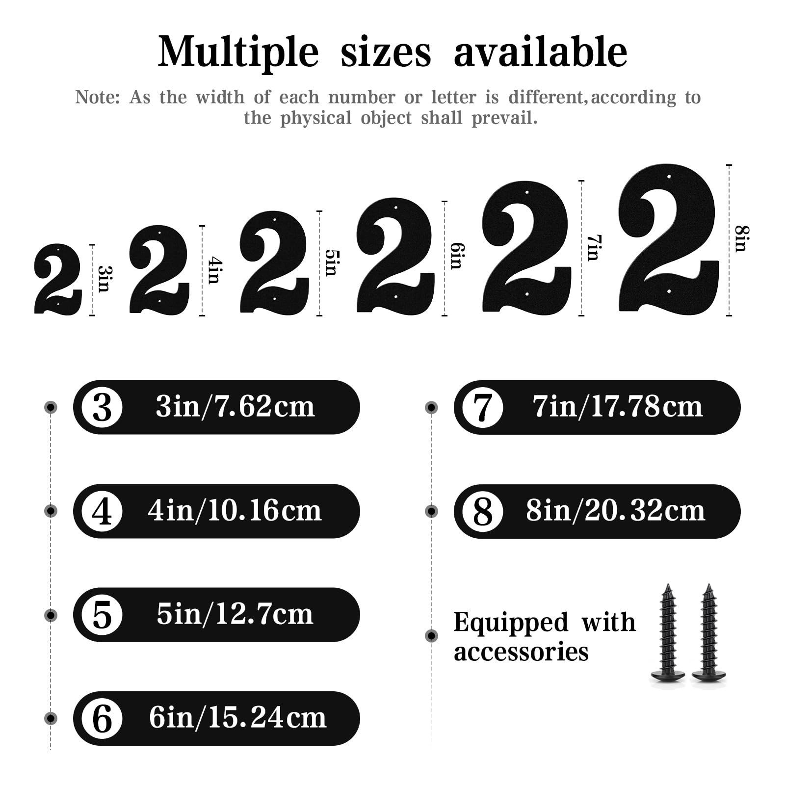 4&Prime;5&Prime;6&Prime;7&Prime;8&Prime; House Numbers for Outside Modern Address Sign – Matte Black Metal …