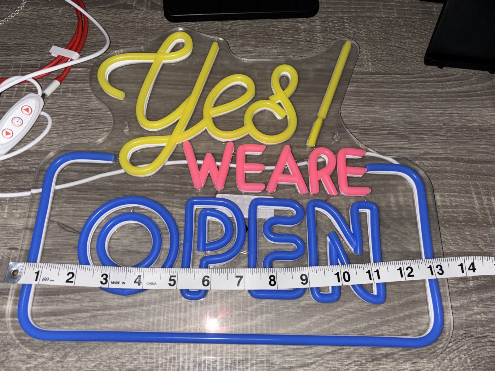 « Yes! We Are Open » LED Neon Sign – Bright Business Storefront Display – New