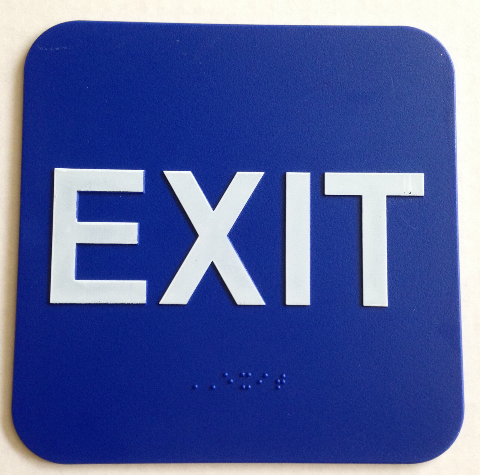 EXIT Sign ADA Compliant w/Braille Blue Public Accommodations Facilit (6&Prime;x6&Prime;)