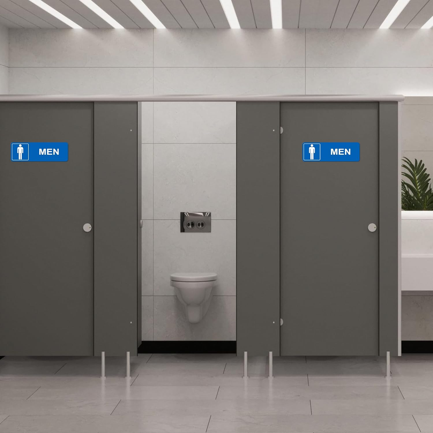 Restroom Sign – (2 Pack ) Metal Restroom Signs for Business with Strong Self-Adh