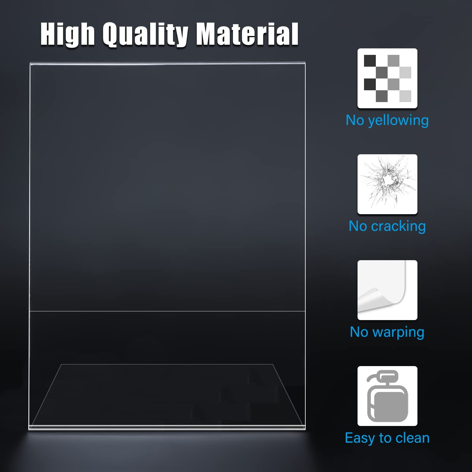xydstay 6pack 8.5×11 Acrylic, L Shape Clear Plastic, Menu Holder,