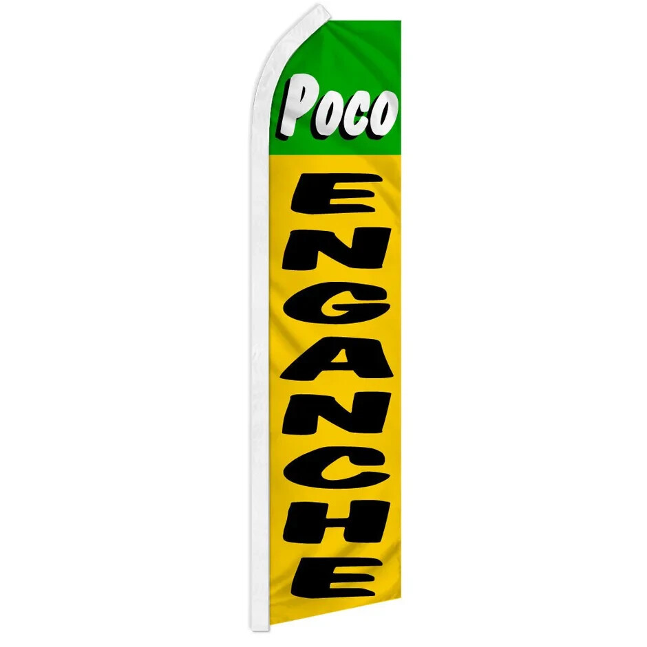 Poco Enganche Swooper Flutter Advertising Low Down Payment Business Flag (GN/YW)