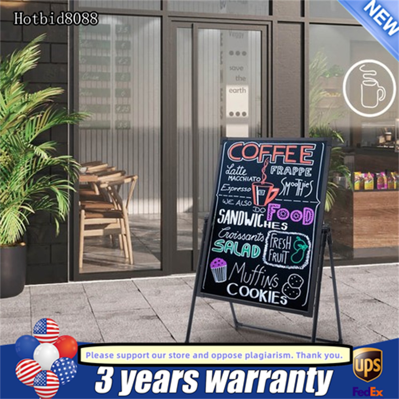 LED Message Board Sign Illuminated Neon Erasable Menu Board Adjustable Height