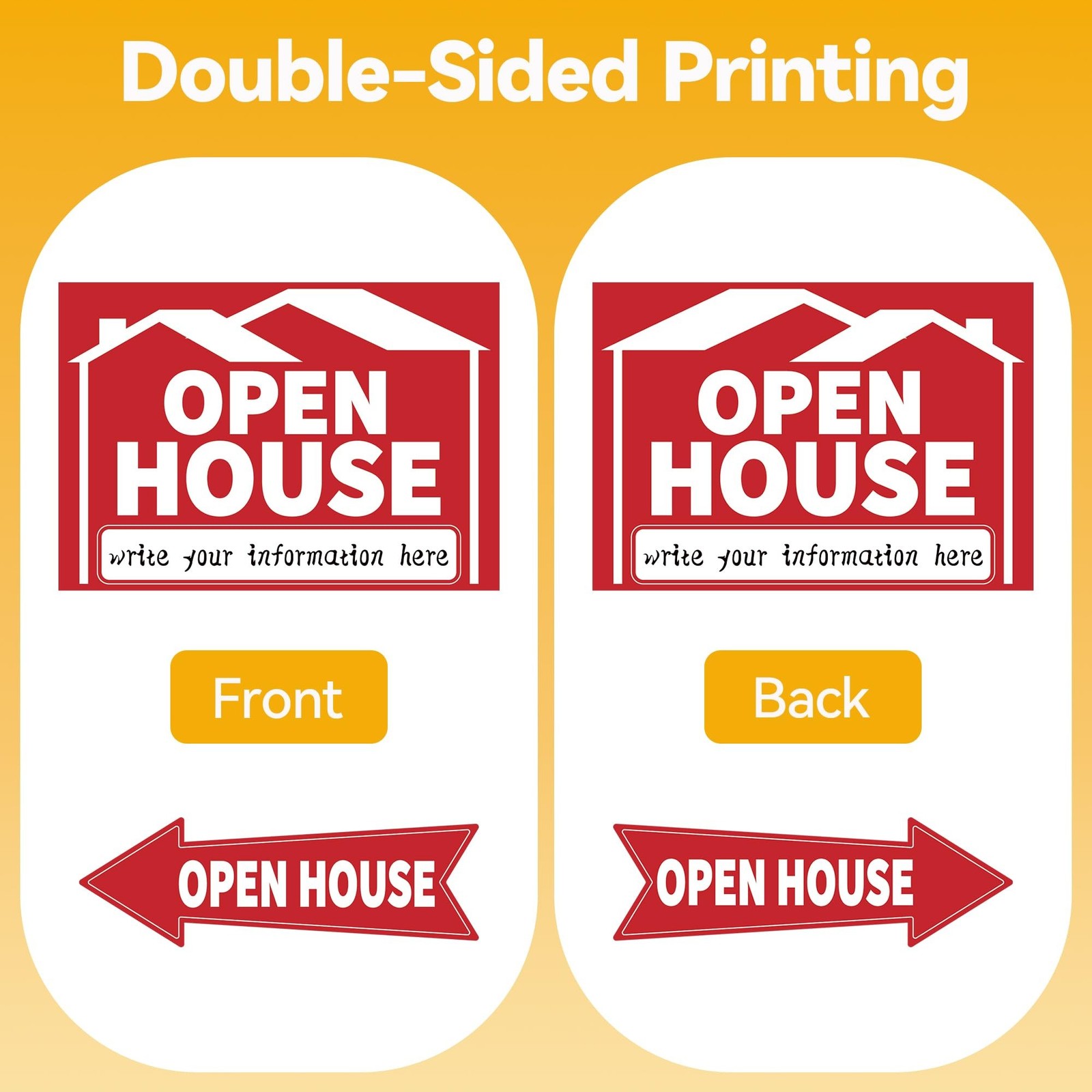 5 Pack Open House Signs, Open House Sign for Real Estate – 17&Prime;x12&Prime; Double Sid…