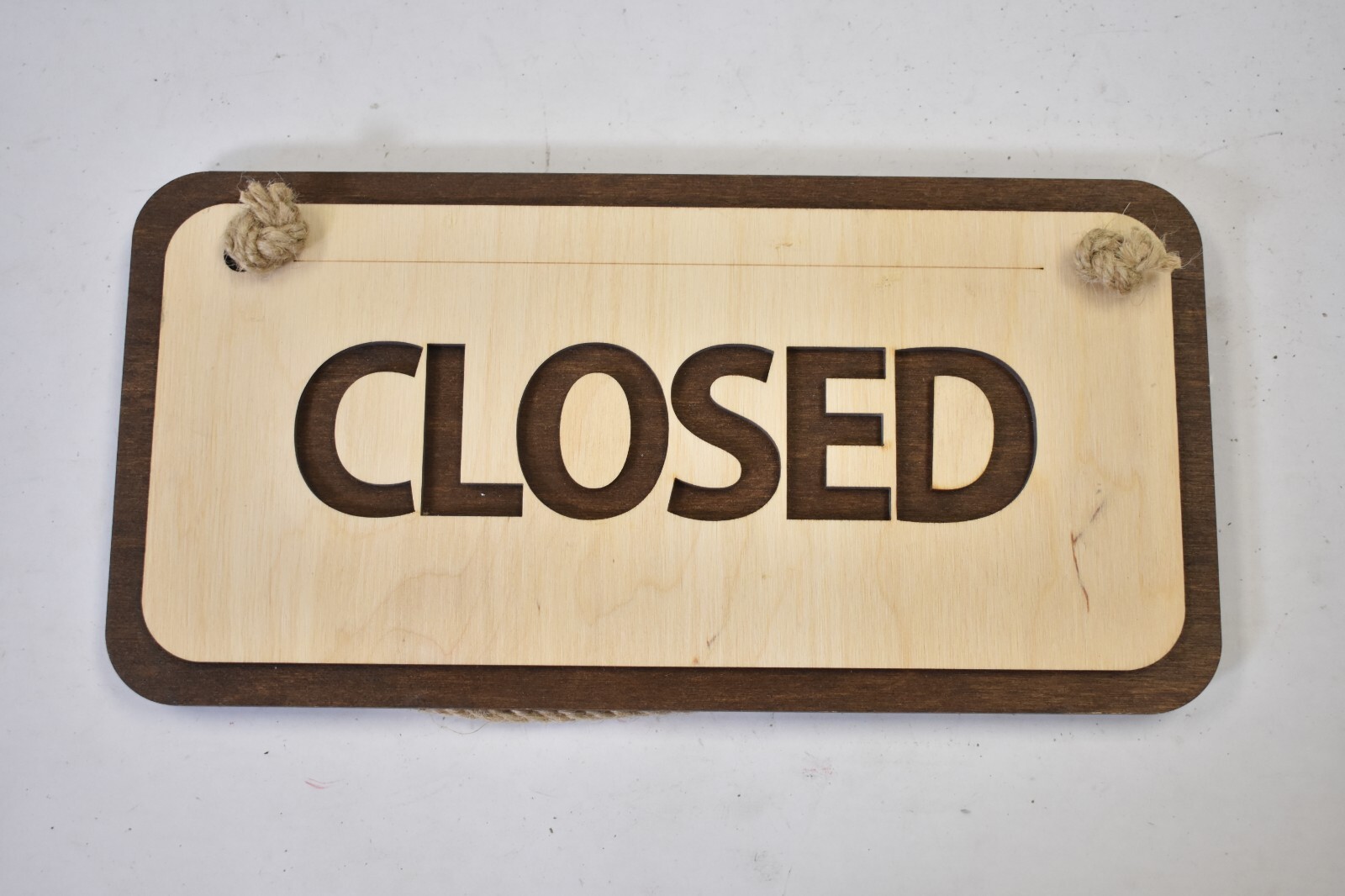 Wooden Flip Open Closed Sign 12&Prime; x 6&Prime; Rustic Hanging Sign with Rope for Business