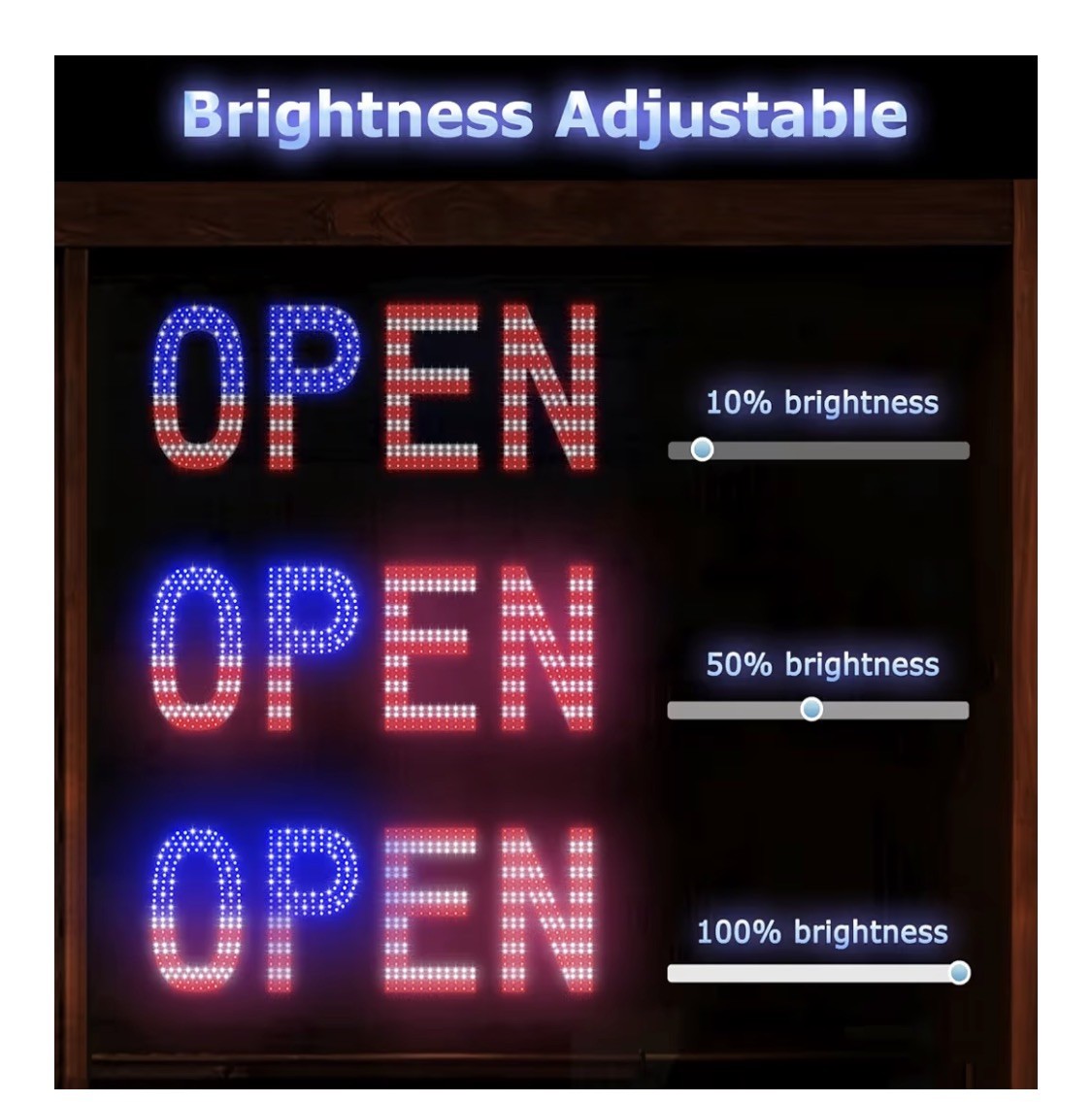 LED Open Signs for Business, exTopGoal 30&Prime;x10&Prime; Large Bright Open Sign with Remot