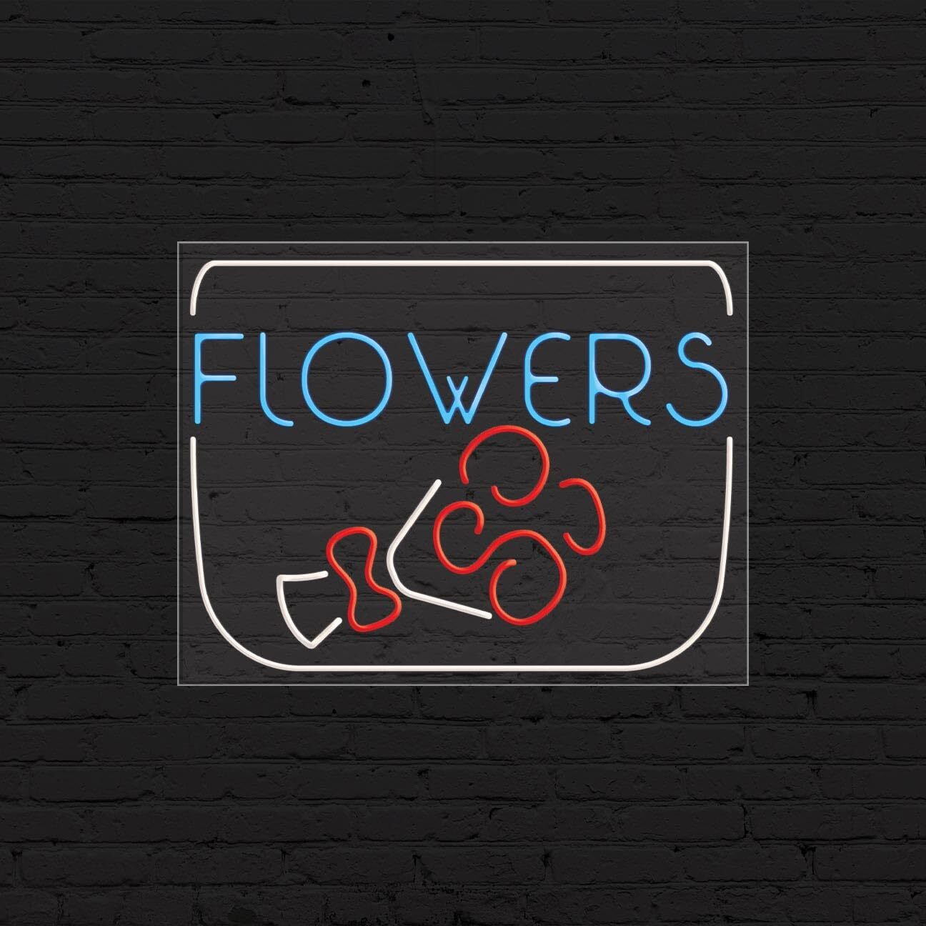 Flowers Sign for Business Displays | LED Flex Neon | 31&Prime;W x 24&Prime;H x 1&Prime;D