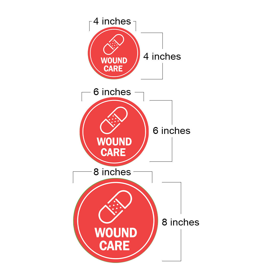 Circle Plus Wound Care Wall or Door Sign | Easy Installation