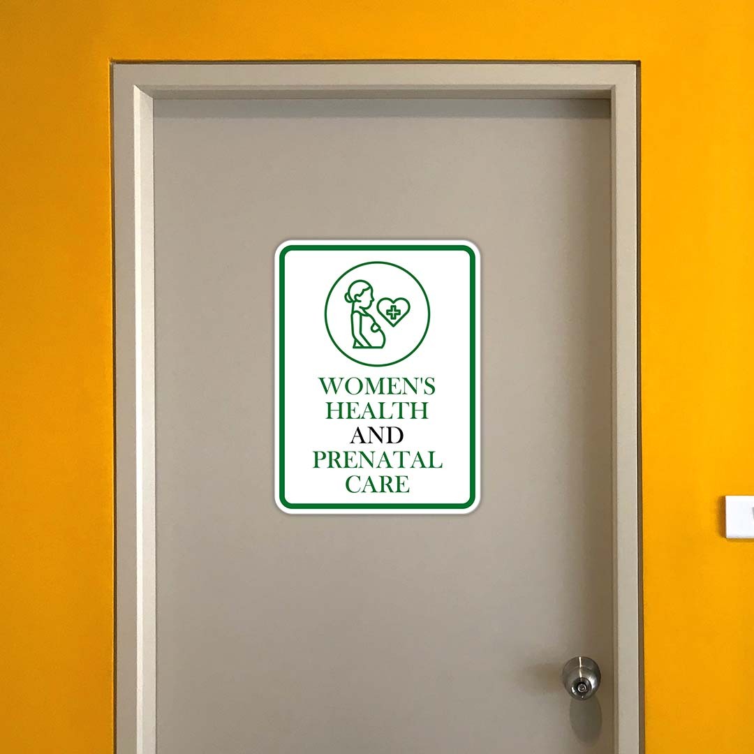 Portrait Round Plus Women&rsquo;s Health and Prenatal Care Wall or Door Sign