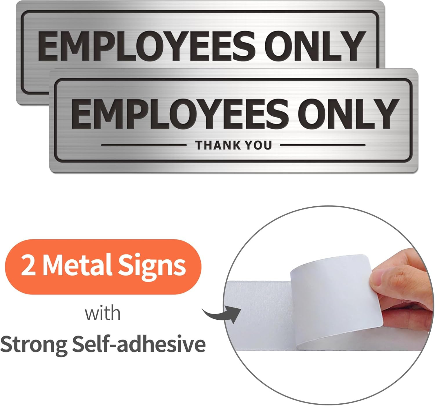 Employees Only Sign – 2 Pack Office Door Signs for Business Store Wall – Aluminu