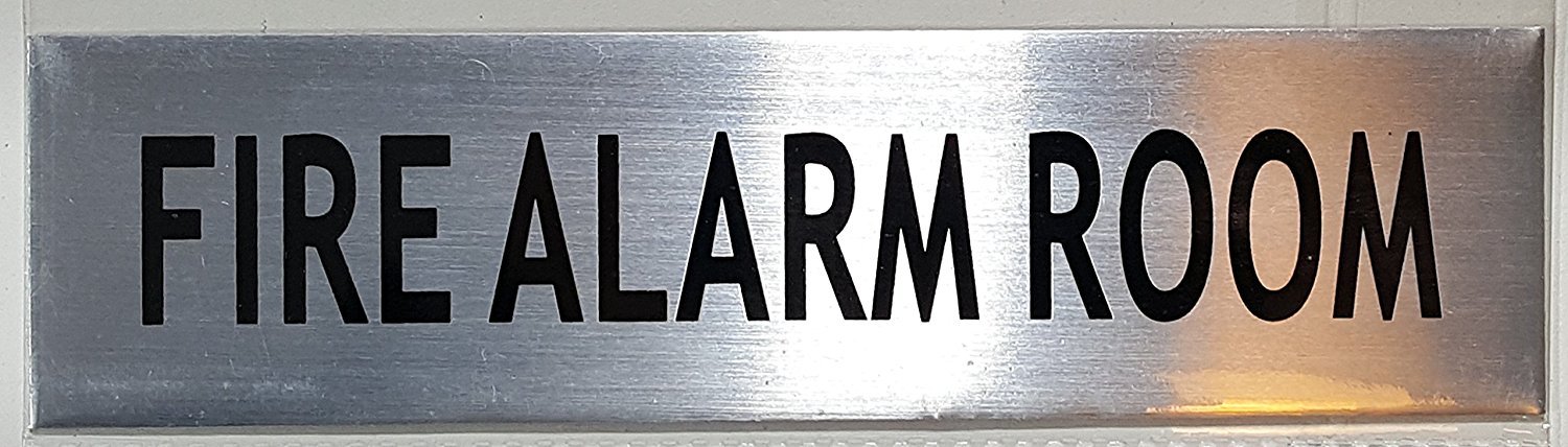 FIRE ALARM ROOM SIGN – -BRUSHED ALUMINUM (2 X 7.75)-REF24-1027